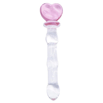 Long Ice and Fire Series Pink Heart Design Glass Anal Plug / Unique Design Sex Toys - EVE's SECRETS